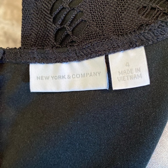 New York & Company sleeveless party dress. Size 4. Black with lace overlay. - Picture 15 of 16